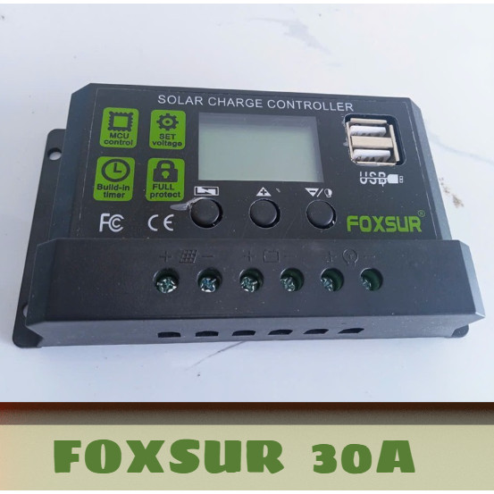 SẠC ĐIÊU KHIỂN NLMT  Foxsur 30A 12V/24V Solar Charge Controller - FOXSUR