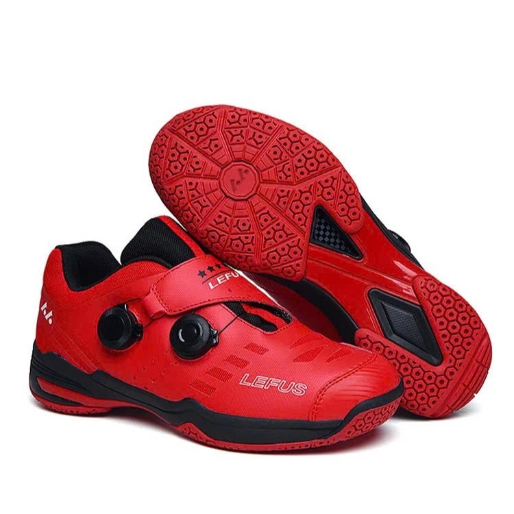 Giày Cầu Lông Lefus L013 CHÍNH HÃNG NÚT VẶN Cao Cấp Unisex Nam Nữ Đế EVA cao su mặc kháng