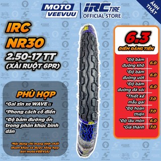 [MTVV] Lốp vỏ xe máy IRC INOUE 2.50-17 6PR TT NR30 Sau Wave Alpha Thái (Lốp xài ruột)<END>