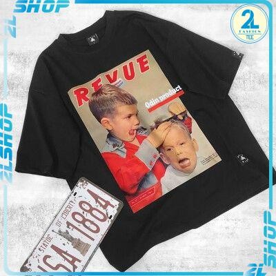 Áo thun cậu bé Revue , áo phông cotton nam nữ unisex phong cách ulzzang . Size 45-90kg . BIGBANG SST