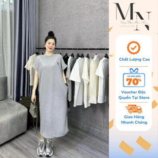 Đầm suông, Váy bầu dáng dài Bigsize chất vải thun form rộng mặc mùa hè siêu mát SK5 MOM BABY