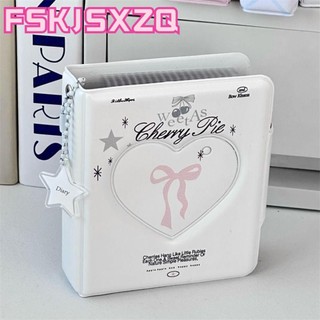 FSKJSXZQ Photocard Binder, Pudding puppy Love Bow Card Album, với 16 trang bên trong PVC 3 Inch Mini Idol Card Collect Book
