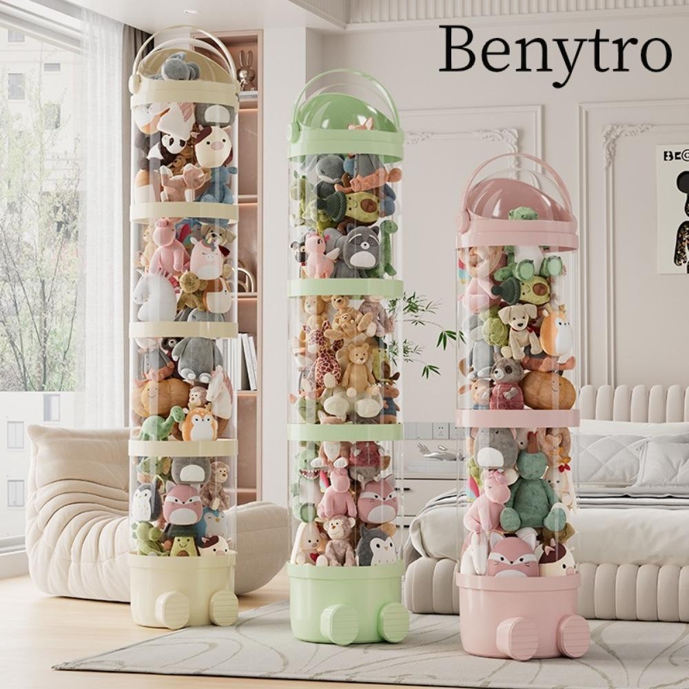  Ống đựng đồ chơi sang trọng BENYTRO Hộp đựng búp bê bằng nhựa trong suốt có tay cầm Phong cách hoạt hình 1   2   3 lớp Hộp đựng búp bê nhồi bông Quà tặng sinh nhật 