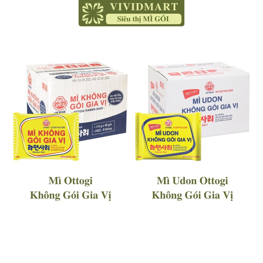 [THÙNG 48 GÓI]- OTTOGI - Mì Ottogi không gói gia vị, Mì Udon Ottogi không gói gia vị, Mì không gia v