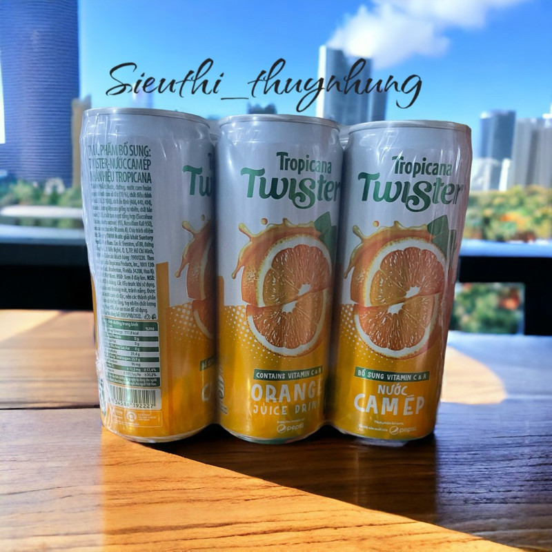 Lốc 6 lon Nước Trái Cây Twister Cam (320ml/lon)
