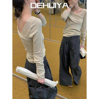 DEHUIYA áo len cardigan áo khoác cardigan Xu hướng Thời trang Casual Dễ thương WMY2491QD3 43Z241024