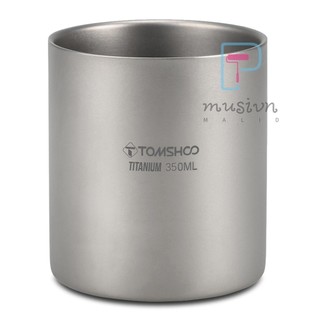 Tomshoo 220 / 350 / 450 / 600ml Cốc Nước Titan Tường Đôi Cốc Trà Cà Phê Cho Văn Phòng Tại Nhà Cắm Trại Ngoài Trời Đi Bộ Đường Dài Ba Lô Dã Ngoại