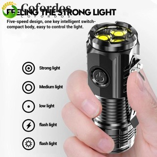 Đèn pin COFORDOS, có kẹp bút đuôi đèn pin nhỏ, đèn Flash siêu mạnh đa chức năng USB có thể sạc lại Mũ kẹp ánh sáng đi bộ đường dài