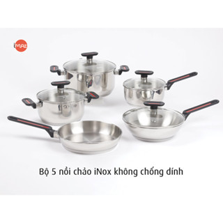 Bộ 5 nồi chảo iNox không chống dính