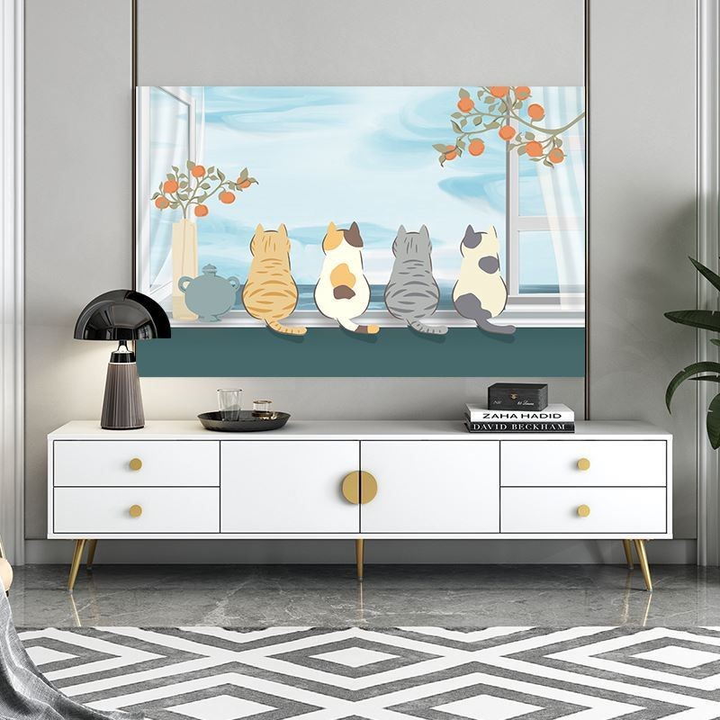 Vỏ bọc chống bụi TV 43 inch 55 inch 65 inch 75 inch sang trọng nhẹ TV treo tường Bắc Âu