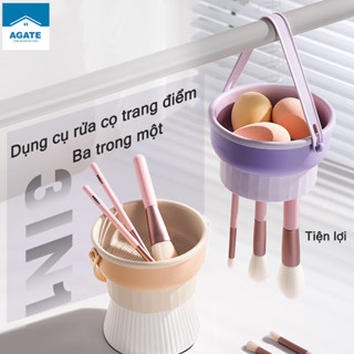 Cọ Trang Điểm Hộp Vệ Sinh Cọ Bọt Biển Giặt Khô Bụi Bột Puff Tẩy Tế Bào Chết Hộp Dụng Cụ Trang Điểm Giá Phơi