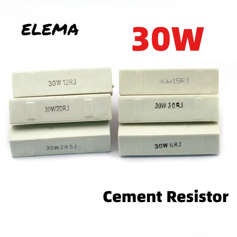 Điện trở xi măng 30W 0.1R-50R 0.5R 1.5R 2.5R 6R 8R 12R 25R 39R 50R Ohm Điện trở xi măng gốm Điện trở