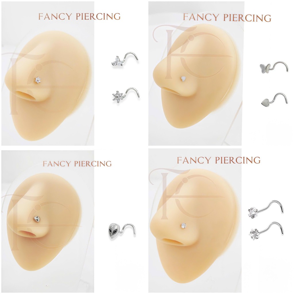 Khuyên Cánh Mũi Hình Không Đá Thép Y Tế KHông Rỉ, Không Kích Ứng