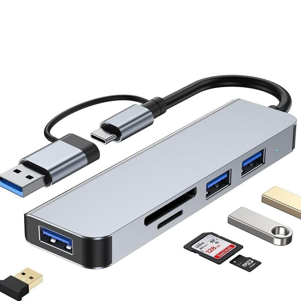 Usb C USB 3.0 hub to SD Card Reader 5 trong 1 Nhôm SD / TF Card Reader USB 3.0 Extender cho MacBook 