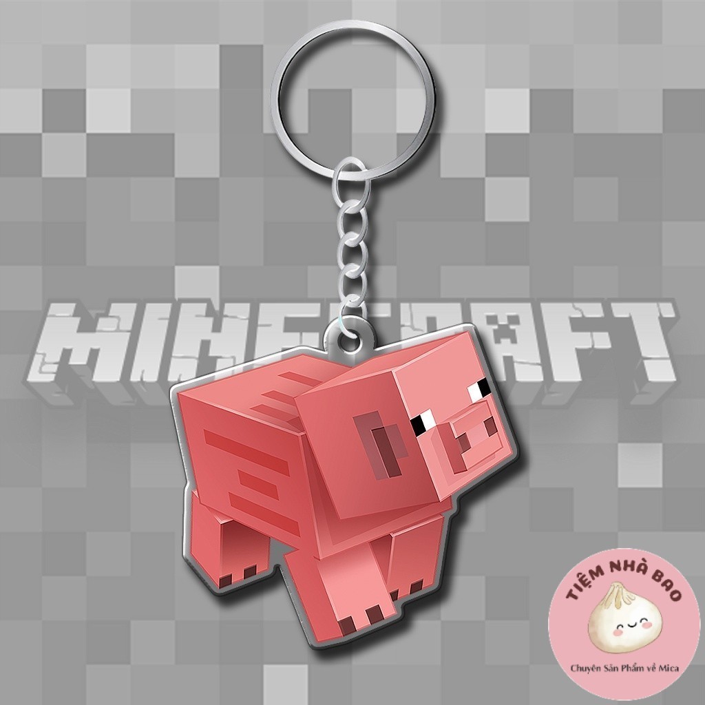 Móc khóa Minecraft cute dễ thương - Bánh bao decor