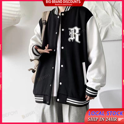 Áo khoác bóng chày nam dáng rộng thường ngày Ins Sport Mỹ Hàn Quốc Montage Cổ chữ V Oversize BEFOYI ZYQ322
