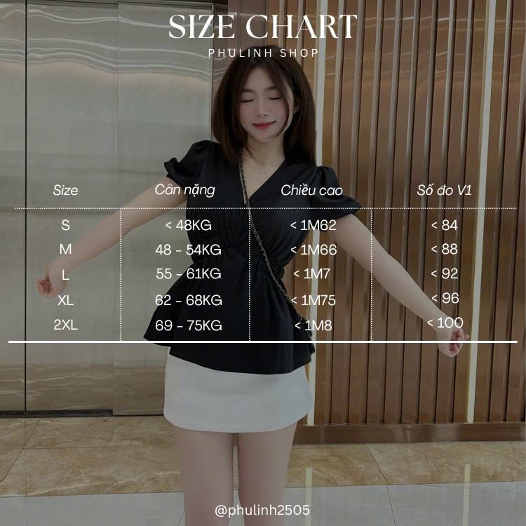 MS086 Áo sơ mi nữ kiểu babydoll bo chun thân cộc tay dễ thương chất thô mềm mát thấm hút mồ hôi | BigBuy360 - bigbuy360.vn