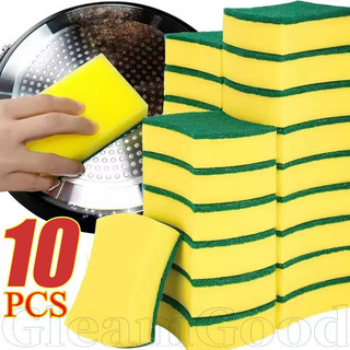 Bọt biển nhà bếp hai lớp có Grit | Tấm chà sàn chống nước nóng, Thiết kế bọt cao & rửa nhanh, 3 / 5 / 10 CÁI Multi-Pack (Vàng + Xanh)