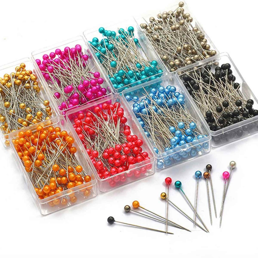 Hộp 100 Cây Kim Ghim Dài 39MM cố định hàng nhập xịn kim gút kim đầu tròn dùng cố định vải giúp dễ dàng khi may EE886