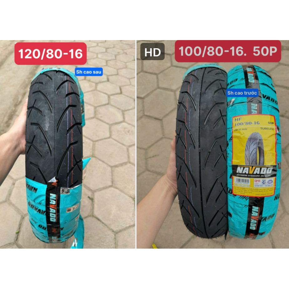Lốp Trước Sau Xe Honda SH 150, Shark 125 Navado Zin Thông Số 100/80-16, 120/80-16