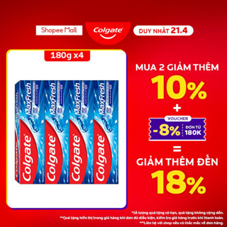 Bộ 4 Kem đánh răng Colgate Maxfresh ULTRA FREEZE the mát gấp 10X 180g/tuýp
