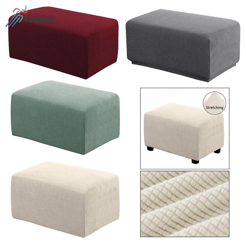 Footstool Cover Co Giãn Ottoman Slipcovers Lưu trữ Pouf Ghế nhỏ Sofa