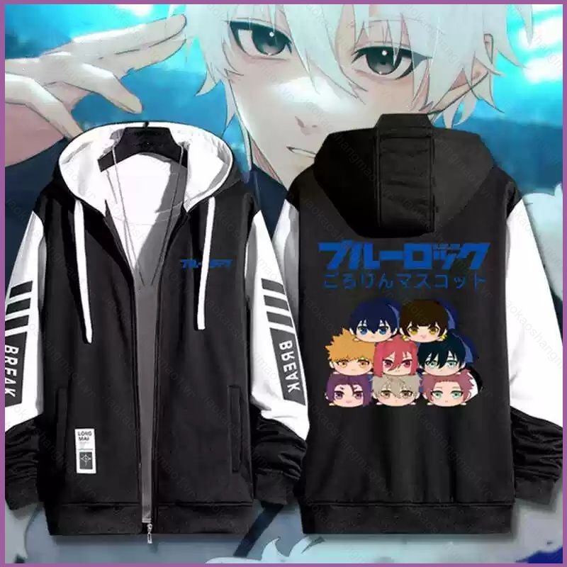 5y BLUE LOCK Isagi Yoichi Nagi Seishiro áo khoác dây kéo Áo khoác Hoodie cardigan áo len Unisex dài 