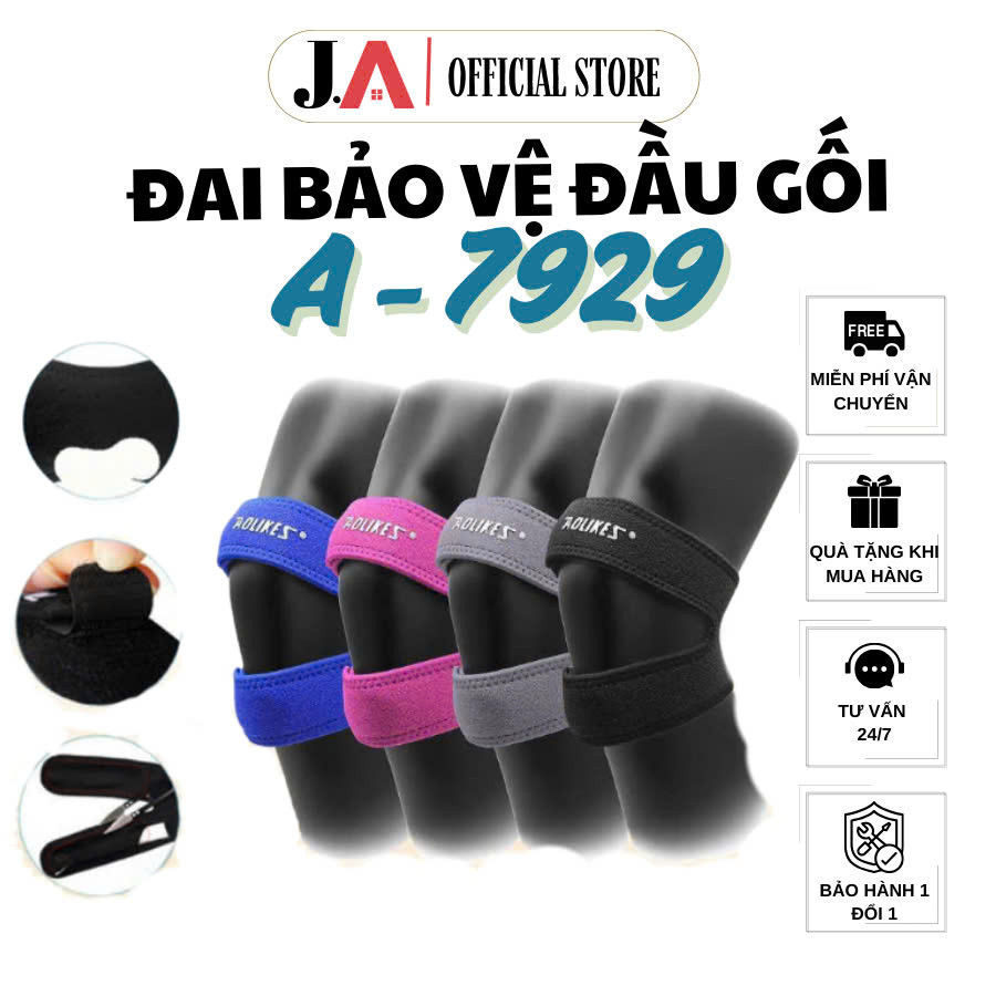 Đai Bảo Vệ Khớp Gối J.A Official AL-7929, Bảo Vệ Xương Bánh Chè, Giảm Chấn Thương Khi Tập Luyện