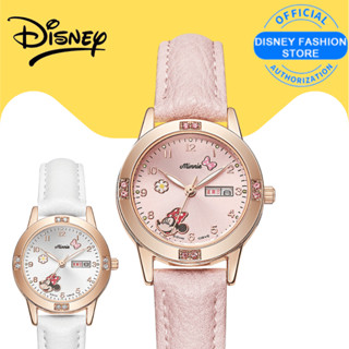 Disney Minnie Mouse Series Đồng hồ thạch anh thời trang ngọt ngào Lịch phát sáng chống nước Chống sốc Đồng hồ nữ phù hợp