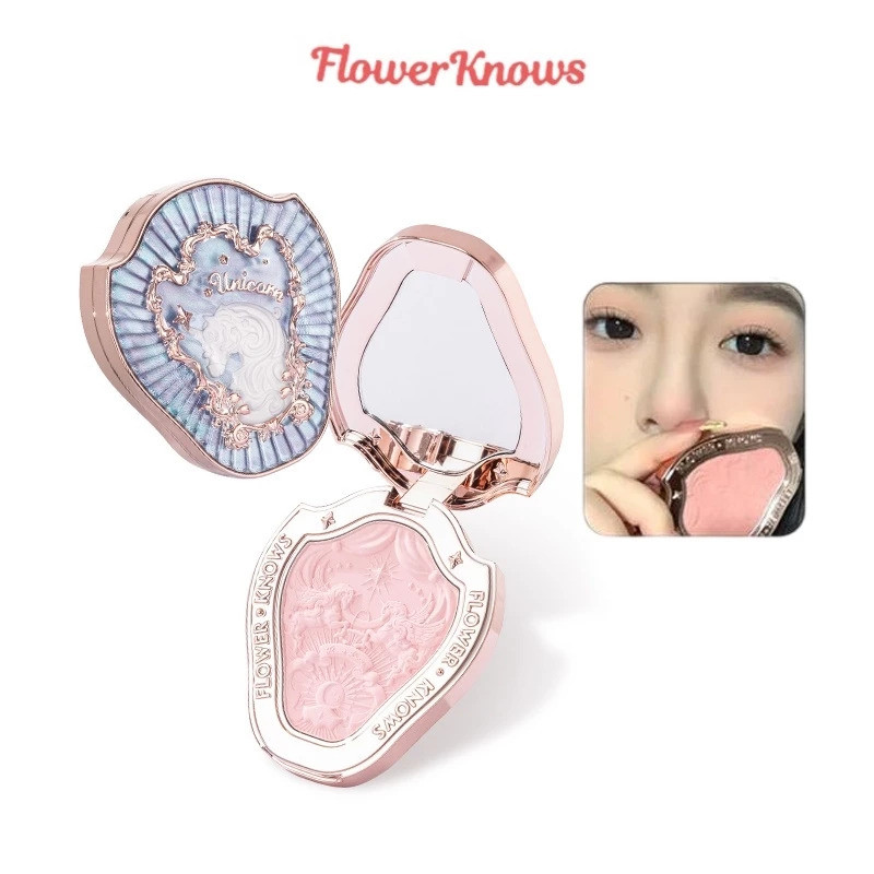 Flower knows blush Flower BIẾT Unicorn Blush Powder Powder Blusher Tự Nhiên Độ Bóng Cao Đường Viền T