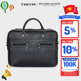 Cặp công sở Trita (Thời trang nam đựng vừa laptop 14.6 inch - Cặp da TCA1)
