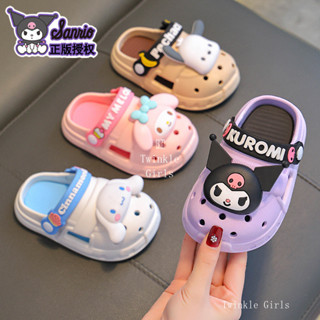  Giày lỗ Kuromi Cinnamoroll chính hãng cho trẻ em bé trai và bé gái dép kín mũi không trượt mềm mại thoáng khí dép đi biển Hello Kitty My Melody 
