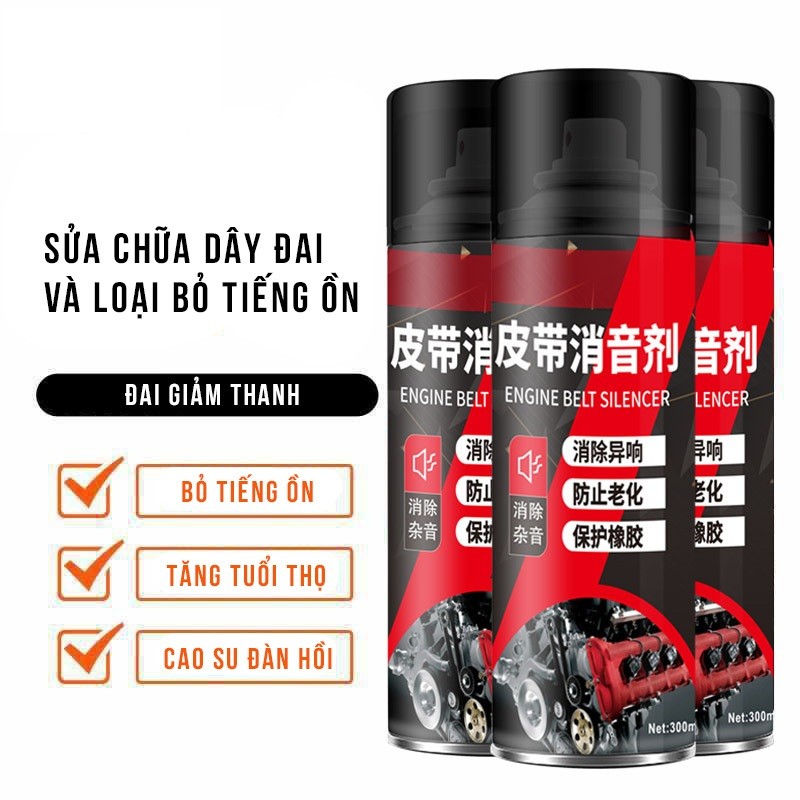 Bình xịt dưỡng dây curoa giảm tiếng ồn, dưỡng cao su, tăng tuổi thọ động cơ