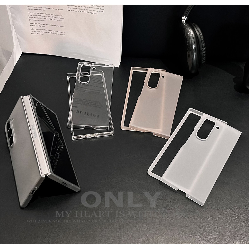 Ốp điện thoại mềm trong suốt mờ đơn giản sang trọng cho Galaxy Z Fold 5 6 Z Fold6 Fold5 Zfold5 Zfold