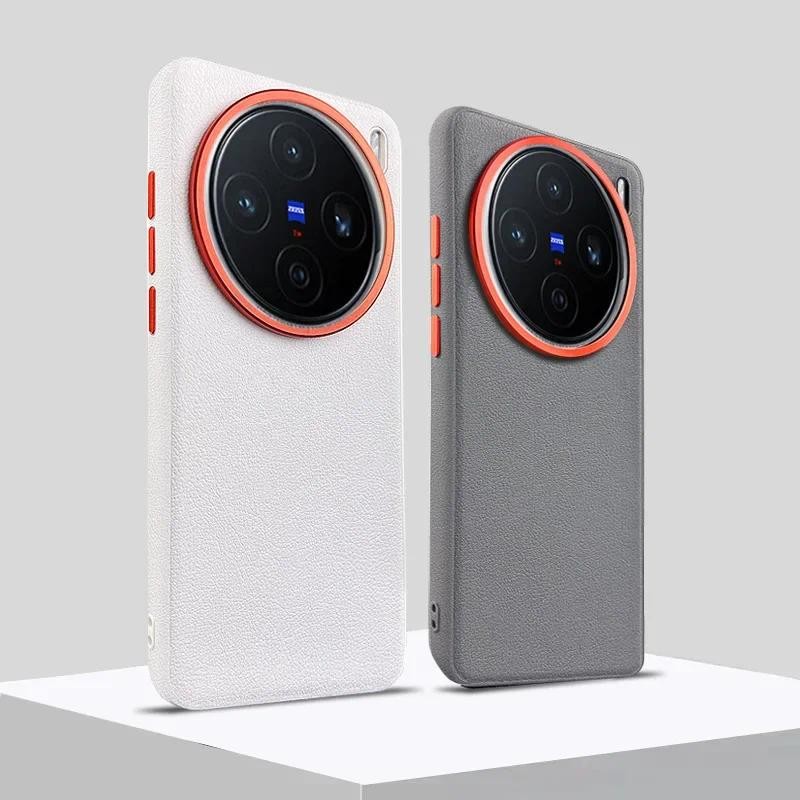 Dành Cho Vivo X200 Pro Mini Da Trơn Dành Cho Vivo X100 Ultra X100s Pro X200 Phần Cứng Lỗ Lớn Nút Độc Lập Vỏ Điện Thoại