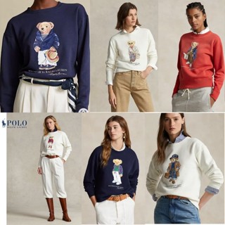  Ralph Lauren Polo Nữ Tay Dài Cổ Tròn Áo Khoác Cổ Tròn In logo Áo Chui Đầu Áo Nữ Tay Dài 