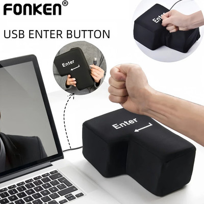 Fonken Big USB Nhập Chìa Khóa Chống Căng Thẳng Nút Giải Nén Máy Tính Bất Kỳ Lỗ Thông Hơi Gối Nút Máy Tính Để Bàn Gối Dành Cho Lập Trình Viên