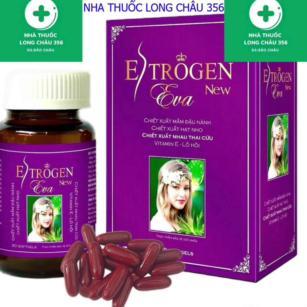 Viên uống ESTROGEN EVA, giúp hỗ trợ cải thiện các biểu hiện do suy giảm nôi tiết   . 1 hộp 30 viên n
