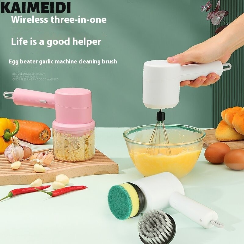 kaimeidi Nhà bếp đa chức năng Thiết bị nhỏ Máy đánh trứng ba trong một Máy đánh trứng phô mai Máy đánh trứng tự động có thể sạc lại