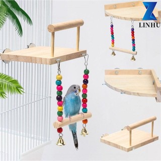 Linhu Vẹt Cá Rô Đứng Chống Cắn Hạt Màu 1PC Đồ Chơi Nhai Chim Bằng Gỗ Thực Tế