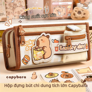 Hộp Bút Hình Capybara Siêu Dễ Thương - Túi Đựng Bút Đa Năng Cho Học Sinh Nữ