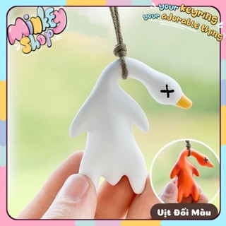Móc Khoá Vịt Quay Đổi Màu Với Tia Cực Tím 6,5cm Sáng Tạo Phụ Kiện Treo Xe Ô tô, Balo -Minkey
