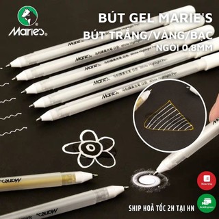  Bút trắng Marie's - Bút gel trắng vàng bạc -Gold Silver White ink 