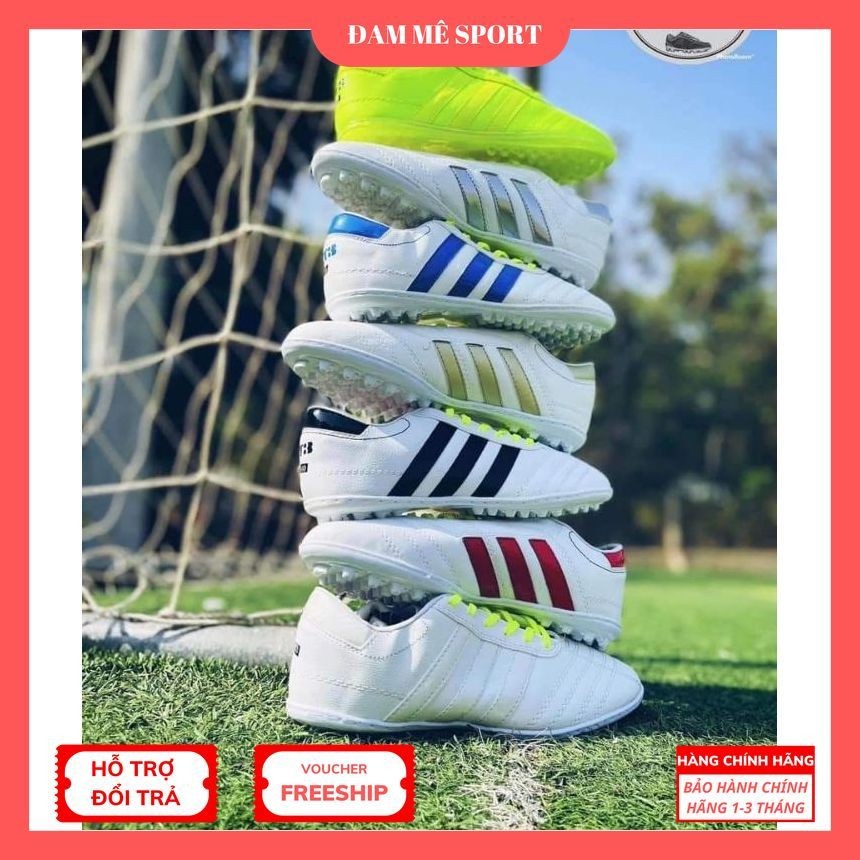 [Loại 1 GÓT DA] Giày phủi ba sọc, giày bóng đá 3 sọc gót da, da nhăn  loại 1, Form CT3 cũ , Không Lo