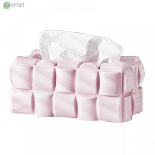 ⛤Mọiwt⛤Hộp đựng khăn giấy Màu kem Bền PET Hồng Waffle Hộp đựng khăn giấy PET