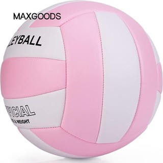 Bóng chuyền MAXGOODS Size 5, Bóng chuyền chuyên nghiệp luyện tập trong nhà được may bằng máy, Độ kín khí tốt chất lượng cao Bóng chuyền bãi biển ngoài trời chống mài mòn cho học sinh Người mới bắt đầu
