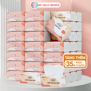 (MẪU MỚI) Giấy ăn rút Top Gia Sắc Hạ thùng 36 gói 4 lớp dập vân 4D chắc chắn siêu dai mềm mịn