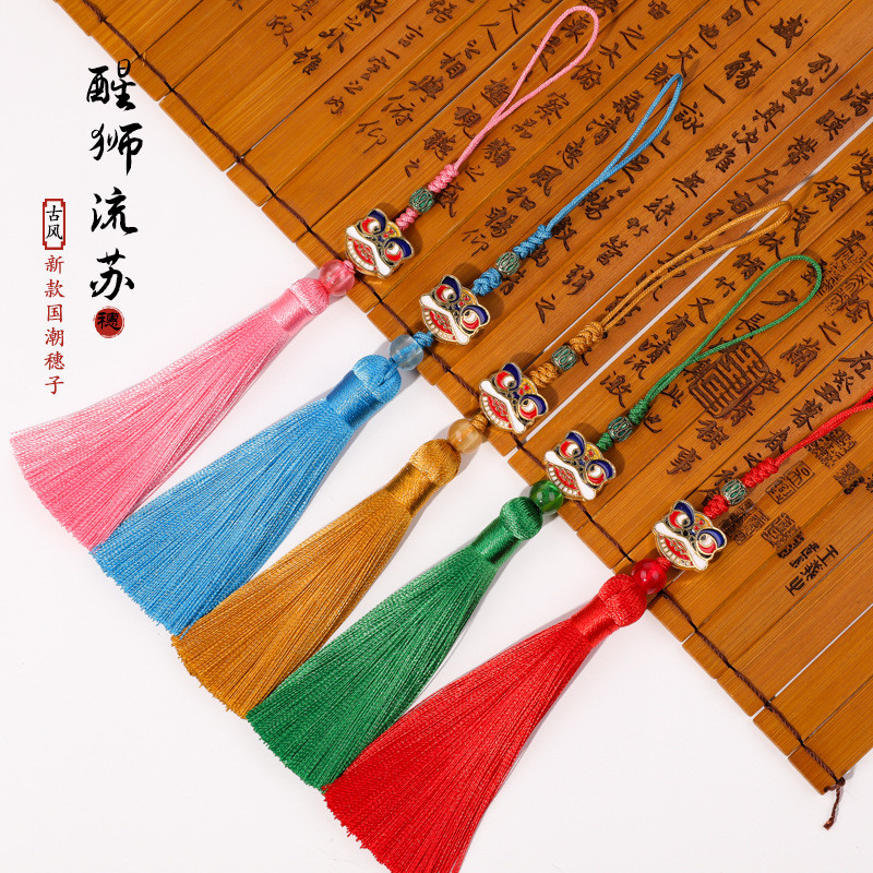 Hán phục phong cách cổ điển tua rua 8cm múa lân mẫu mới sườn xám ép vạt treo dây đeo thắt lưng dây đ