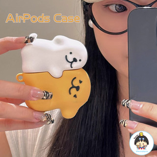 Hoạt Hình Dễ Thương Màu Sắc Phù Hợp Với Cặp Đôi Chó Con Tai Nghe Dành Cho Airpods 1 2 3 4 Pro 2 3 Chống Rơi Ốp Lưng Bluetooth Không Dây Tai Nghe