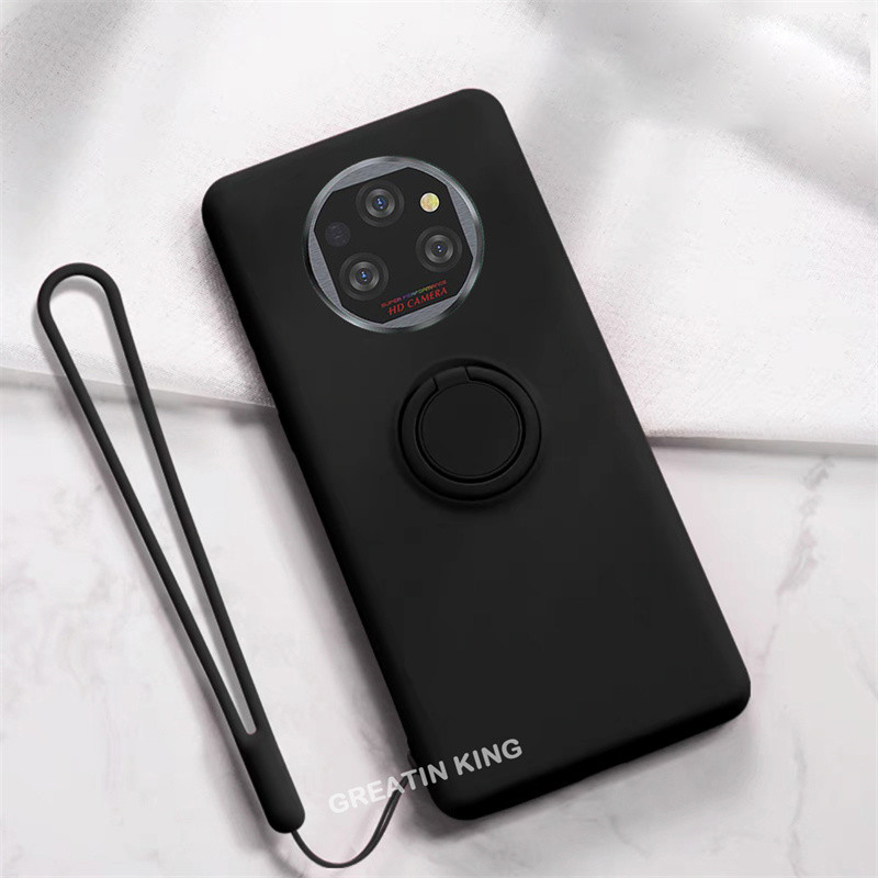 Dành Cho Oukitel WP35 WP39 Pro Ốp Lưng TPU Mềm Kim Loại Đen Giá Đỡ Điện Thoại Từ Tính Vỏ Bảo Vệ Dây 